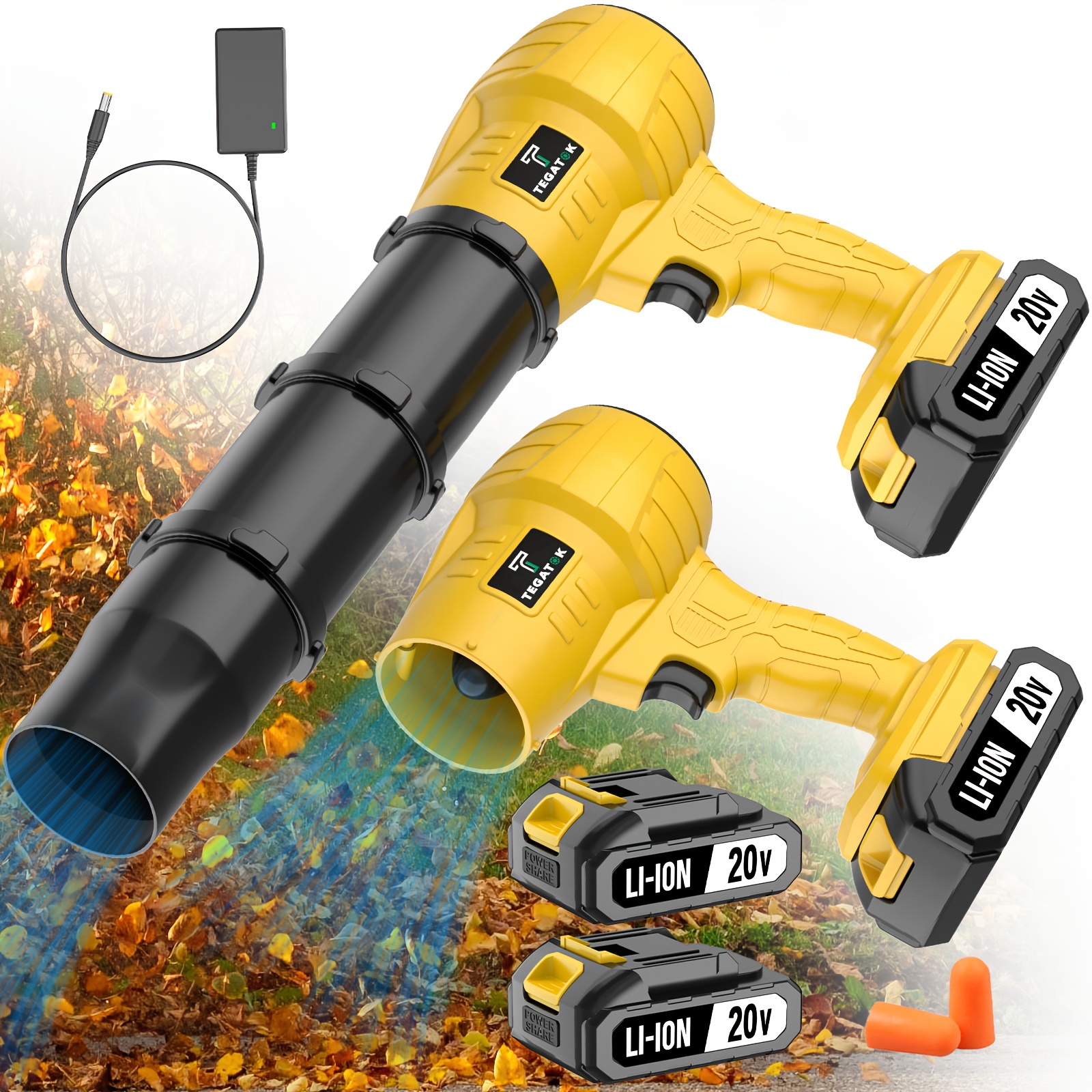 Turbo Blower, 20000RPM Electric Cordless Leaf Blower, 20V 2.0/4.0AH Battery Jet Dry Blower, High Pressure Air Blower, Jet Blower Car Dryer, Hand Held Snow Blower, Home Outdoor, Blowing Leaves And Dust, Birthday Or Holiday Gifts - Image 3