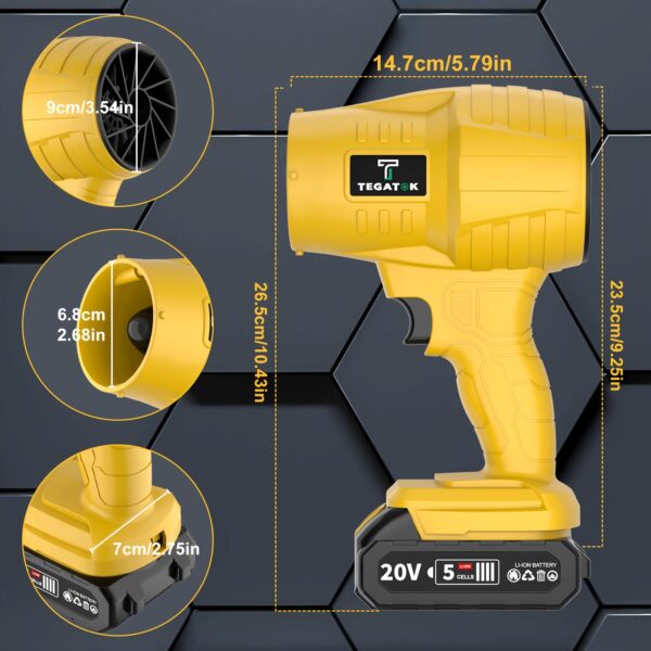 Turbo Blower, 20000RPM Electric Cordless Leaf Blower, 20V 2.0/4.0AH Battery Jet Dry Blower, High Pressure Air Blower, Jet Blower Car Dryer, Hand Held Snow Blower, Home Outdoor, Blowing Leaves And Dust, Birthday Or Holiday Gifts