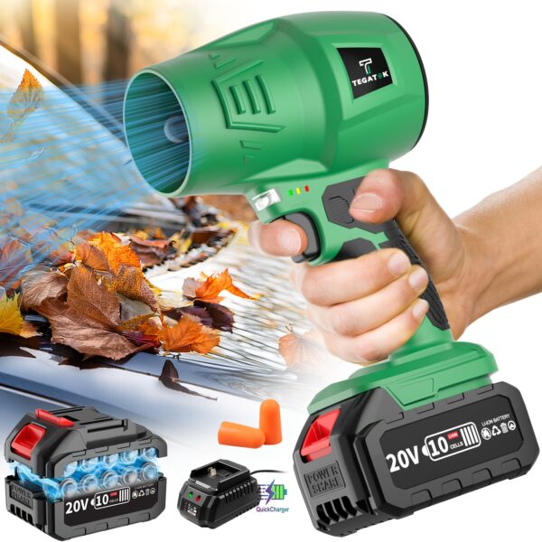 Turbo Blower, 20000RPM Electric Cordless Leaf Blower, 20V 2.0/4.0AH Battery Jet Dry Blower, High Pressure Air Blower, Jet Blower Car Dryer, Hand Held Snow Blower, Home Outdoor, Blowing Leaves And Dust, Birthday Or Holiday Gifts