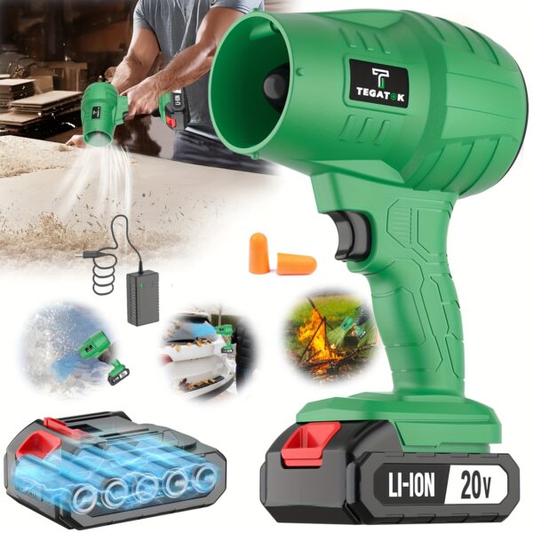 Turbo Blower, 20000RPM Electric Cordless Leaf Blower, 20V 2.0/4.0AH Battery Jet Dry Blower, High Pressure Air Blower, Jet Blower Car Dryer, Hand Held Snow Blower, Home Outdoor, Blowing Leaves And Dust, Birthday Or Holiday Gifts