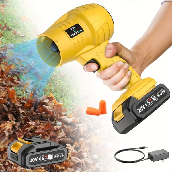 Turbo Blower, 20000RPM Electric Cordless Leaf Blower, 20V 2.0/4.0AH Battery Jet Dry Blower, High Pressure Air Blower, Jet Blower Car Dryer, Hand Held Snow Blower, Home Outdoor, Blowing Leaves And Dust, Birthday Or Holiday Gifts